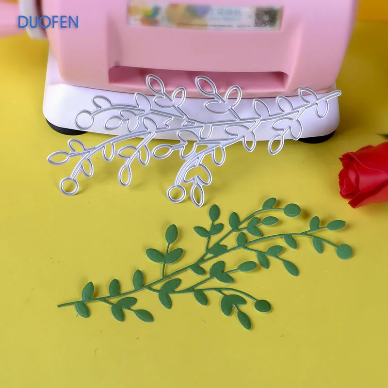 

DUOFEN METAL CUTTING DIES 030028 1pc branch leaves cutout lace hollow embossing stencil DIY Scrapbook Paper Album paper crafts