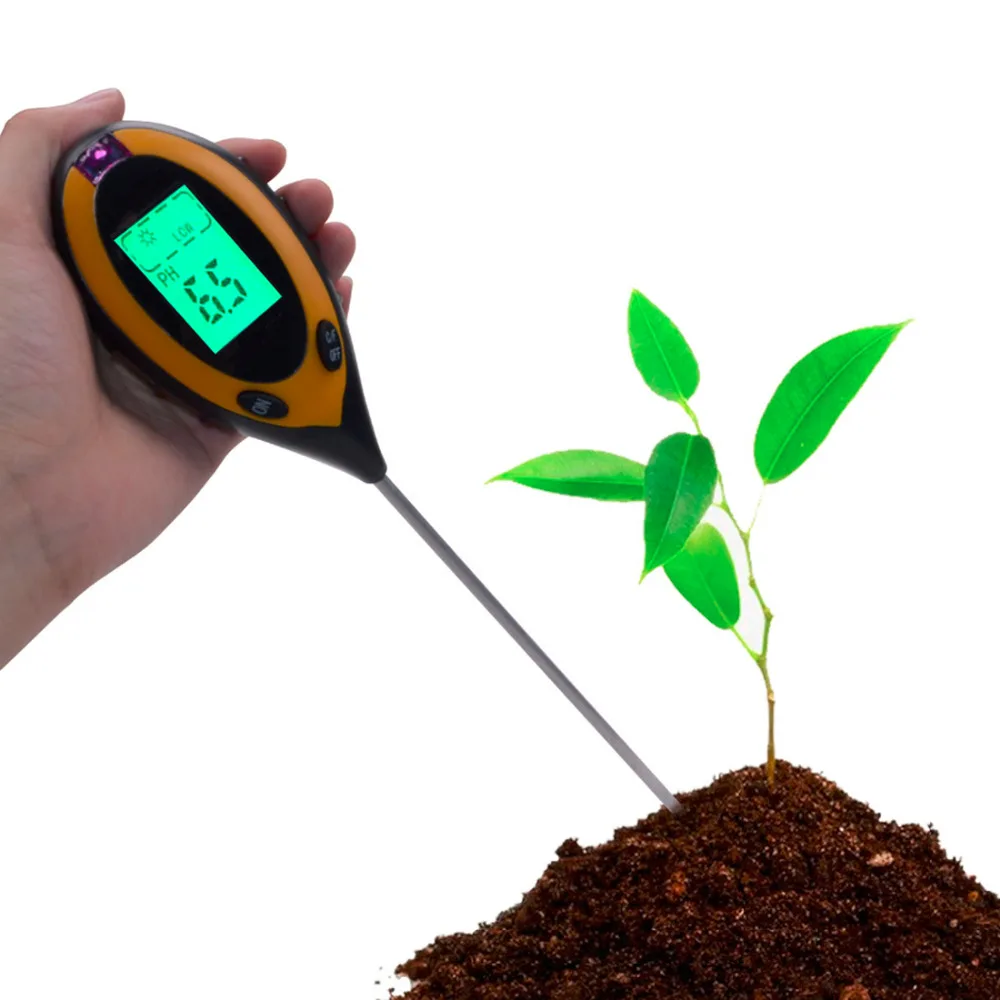 

Factory Price Professional 4 In1 LCD Temperature Sunlight Moisture PH Garden Soil Tester PH Meters