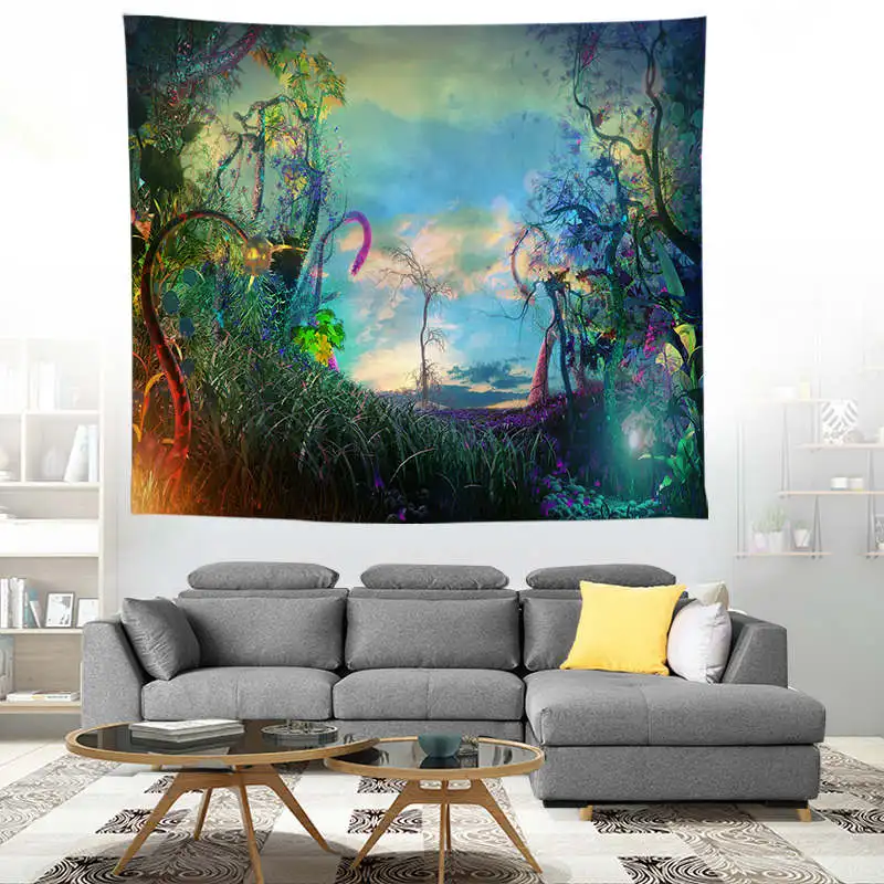 ZEIMON лесной психоделический гобелен 3D Природа Дерево отверстие настенный хиппи гобелены украшение дома из полиэстера стены ткань ковер - Цвет: T052-16