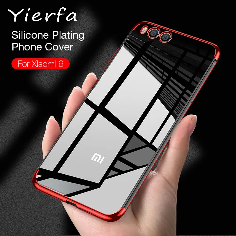 

Xiaomi Mi 6 Case Cover Transparent Luxury Silm Ultra-thin Silicone Plating TPU Back Cover For Xiaomi Mi6 Mi6 Case Phone Coque