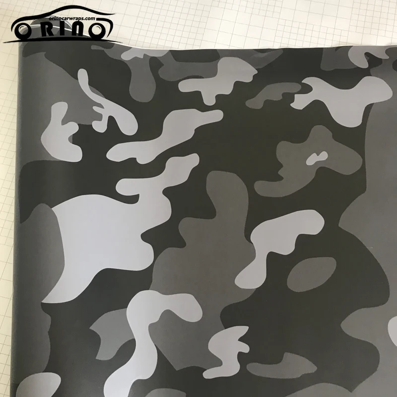 Black Grey Camouflage Vinyl Film Sticker-2