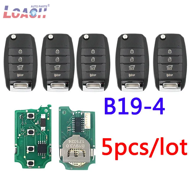 

KEYDIY 5Pcs/Lot B19-4 KD900 KD900+ KD200 URG200 KD-X2 Mini KD 4 Button K Style Smart Car Key Universal Remote Key Remote Control