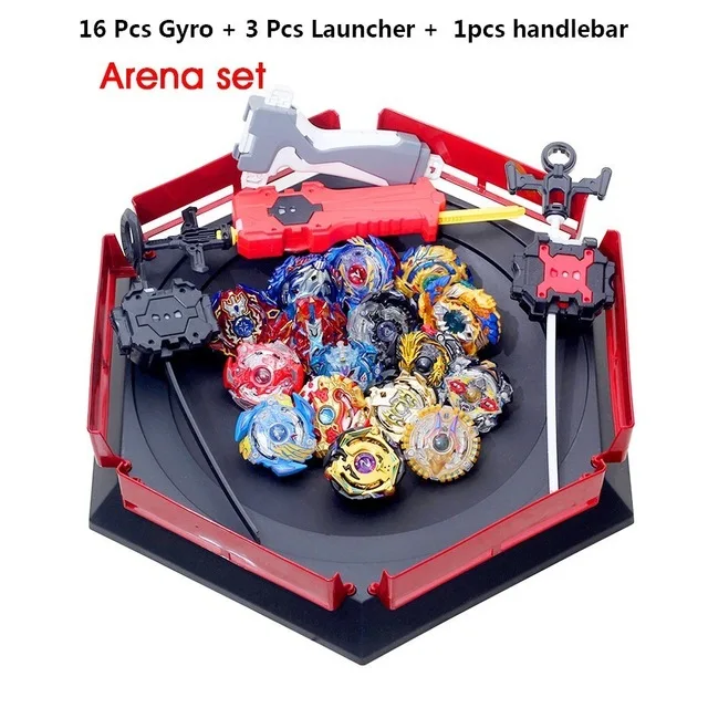 Все топы набор метателей Beyblade Gt God Bey Blades Blast Burst высокая производительность Fight Top Toys дети Bables Bayblade Arena Новые - Цвет: 16pcs 004