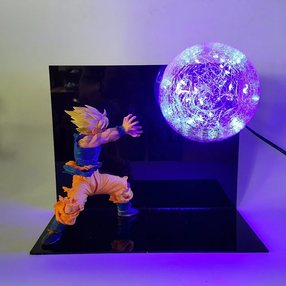 Dragon Ball Z Goku Супер Saiyan камехамеха фигурку светодиодные лампы Аниме Драконий жемчуг Z фигурка игрушка Сон Гоку настольная лампа