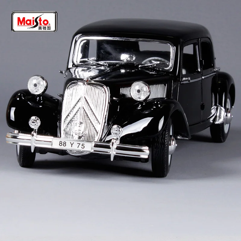 Maisto 1:18 1952 citroen 15cv 6cyl Черный Модель автомобиля Роскошные Винтаж Модель автомобиля изысканный motorcar collective edition 31821