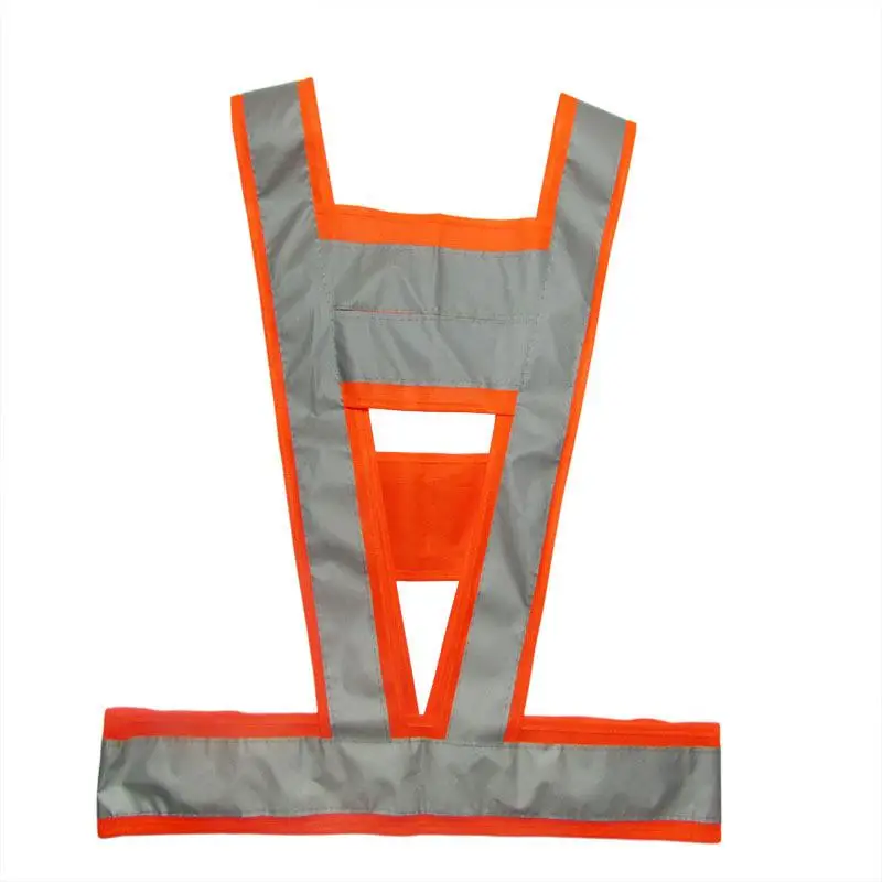 

thickening high quality polyester reflective vest Warning V-Shaped Reflective Safety Vest Orange Work Wear Uniforms Clothing