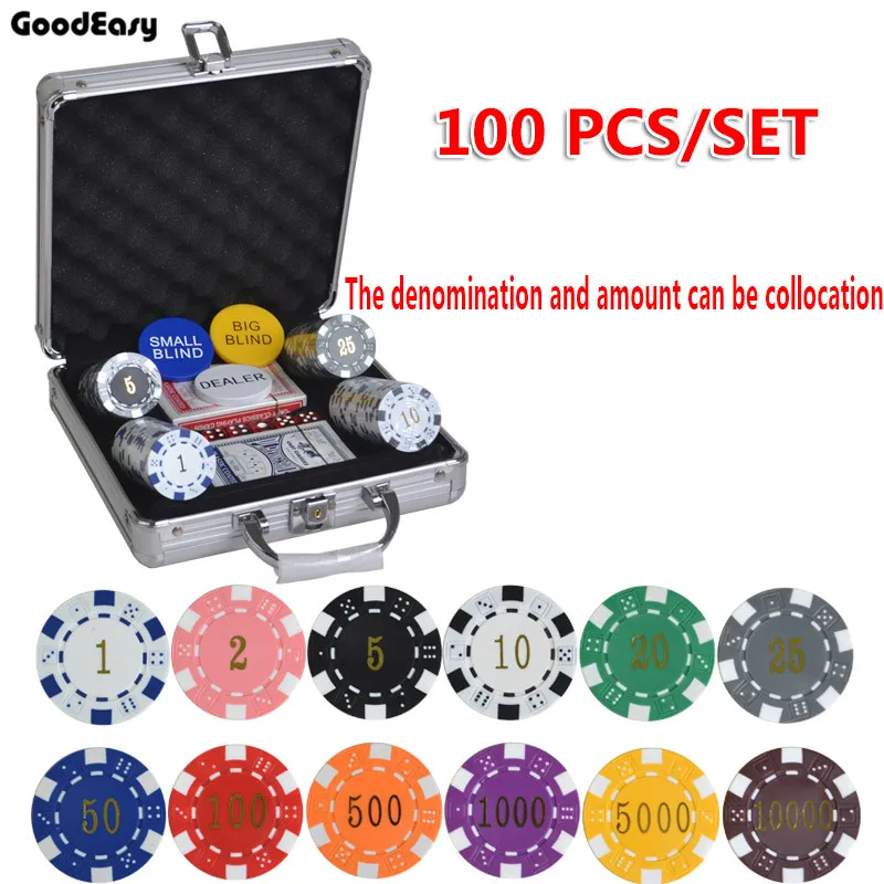 

100pcs-500pcs/set 12 Colors 11.5g/pcs ABS Gilding Poker Chips Coins Texas Hold'em Poker Games Poker Chips Sets Aluminum Suitcase