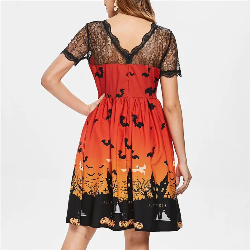 2018 Halloween Dress Women Sexy Lace Bandage Black Dress Bodycon Backless Party Dress Vestidos Offer Dropshipping #G13 (4)