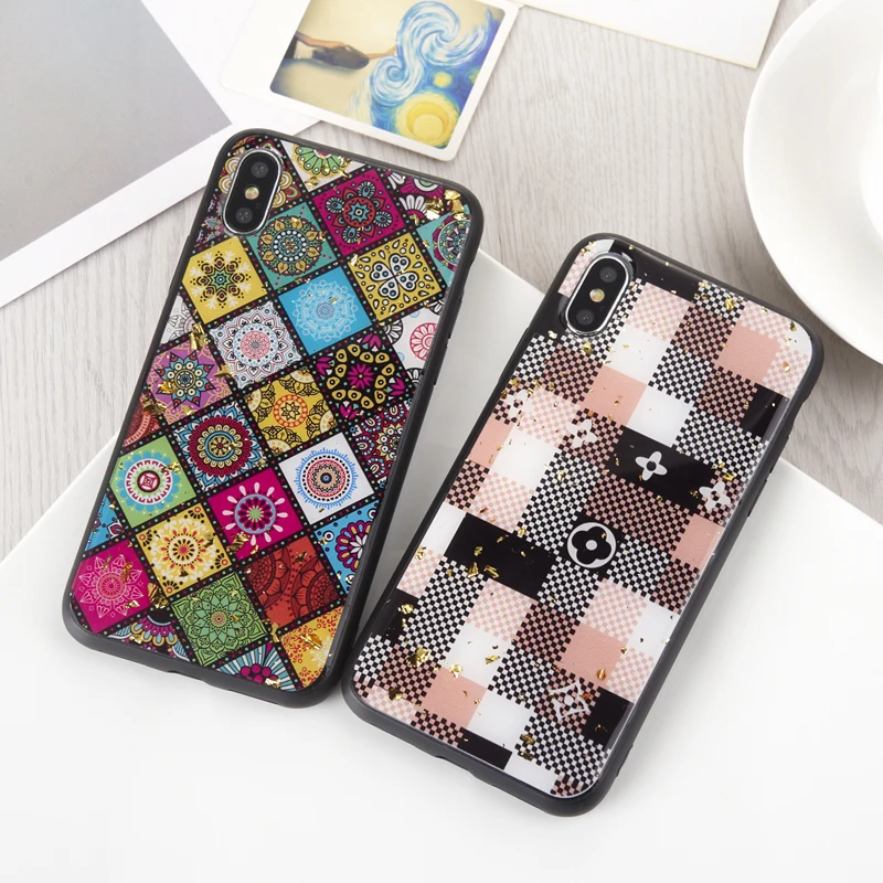 

Luxury lattice drop glue phone case For iphone X case soft TPU phone case For iphone XS XR XS Max 6 6S 7 8 Plus Back Cover coque