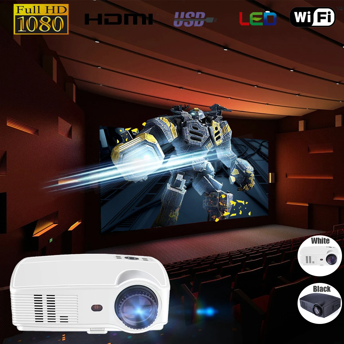 SV-328 WiFi version 4600 Lumens LCD Technology Smart Projector Digital Home Theater Projector Support audio / video TV SV-328 WiFi version 4600 Lumens LCD Technology Smart Projector Digital Home Theater Projector Support audio / video TV