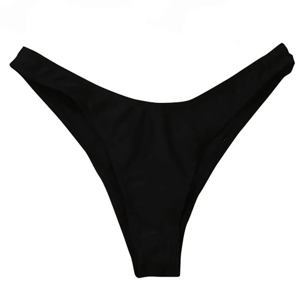 

SAGACE Sexy Brazilian Bikini Low Waist Bottom Thong Swimwear Solid Panty Bikini Thong Swimwear Swimsuit Bottoms