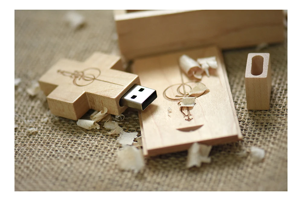 Шандаин клиент логотип usb-накопитель в виде деревянного Креста+ коробка USB флэш-накопитель USB карта памяти Флешка 8 ГБ 16 ГБ 32 ГБ кресты флэш-накопитель подарок