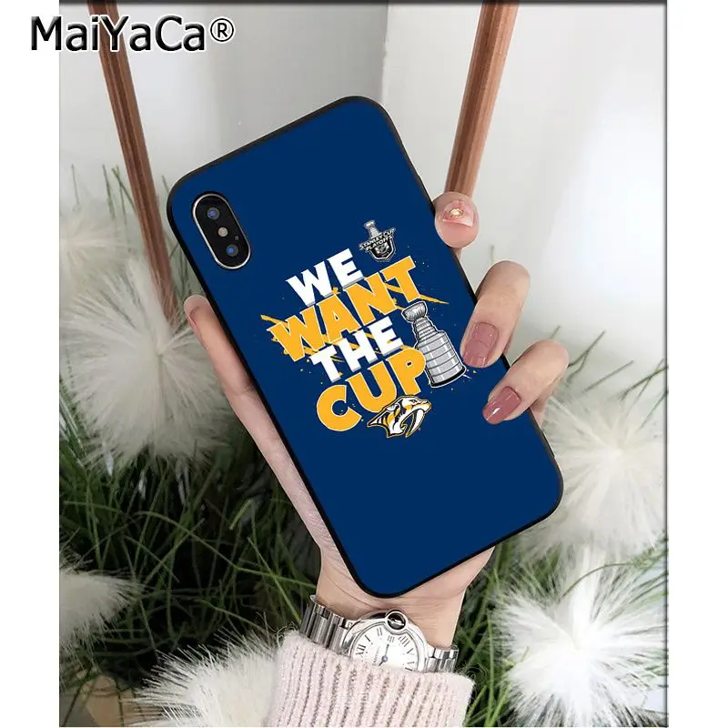 MaiYaCa Nashville Predators ТПУ Мягкие аксессуары для телефонов чехол для телефона для iPhone 5 5Sx 6 7 7plus 8 8Plus X XS MAX XR