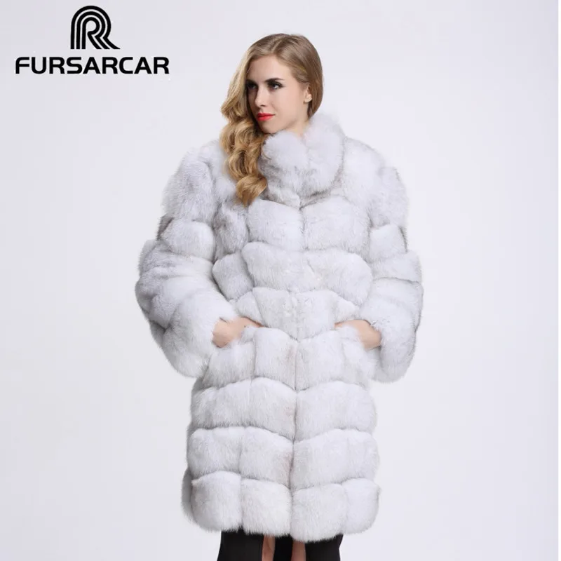 8xl Mode Manteau sable black Col Mandarin Complet Fourrure Manches Renard C116 Taille 2017 Réel Coffee De S 4 Couleurs Longue Bleu Matériel Pelt Modèle natural Pleine 0xwdRqg