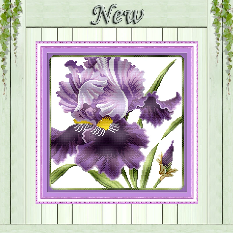 

Purple blossoms flower home decor paintings counted printed on fabric DMC 14CT 11CT Cross Stitch Needlework kits Embroidery Sets