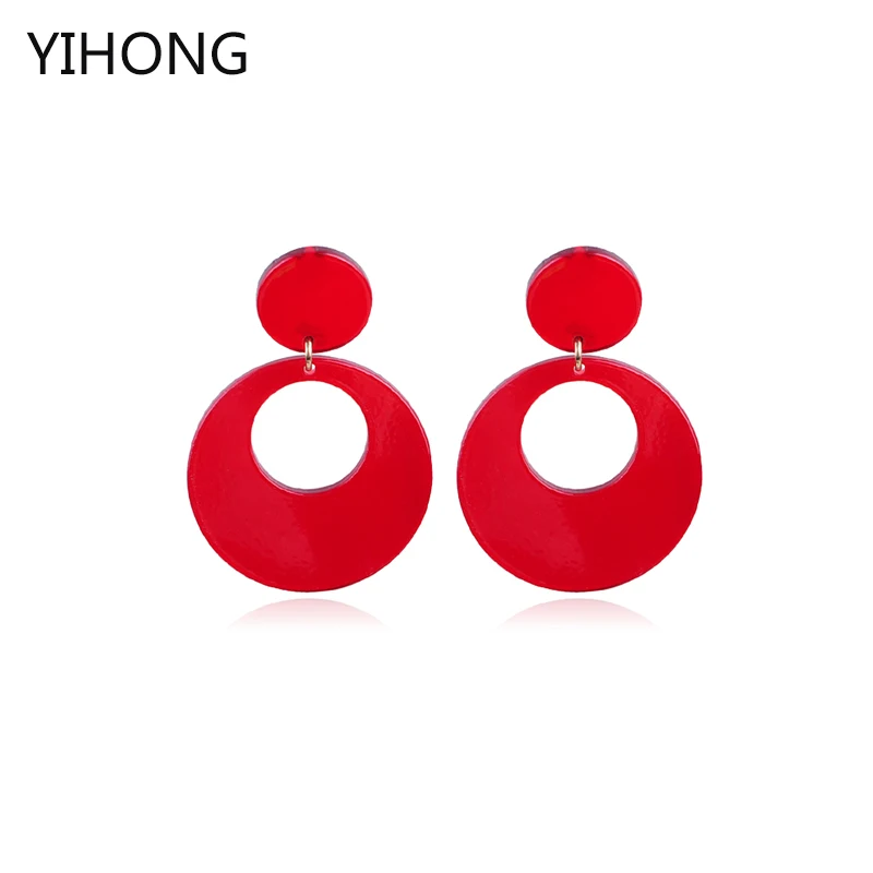 

Cuff Stud Acrylic Earrings Fluorescence Wine Yellow Color Fashion Dangle Earrings for Women Jewelry