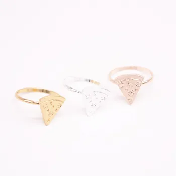 

New fashion multicolor ring Food shape rings for girls pizza rings