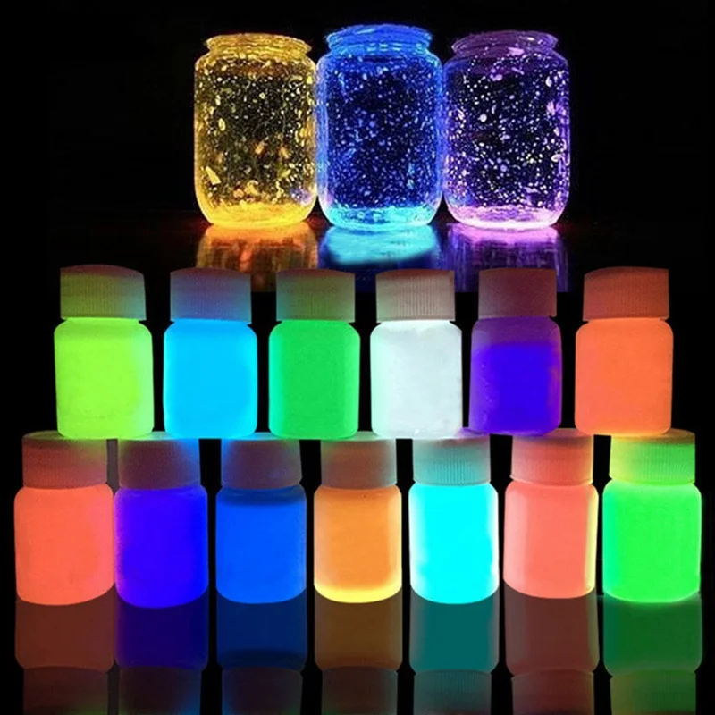 

35g 12 colors DIY Graffiti Paint Luminous Acrylic Glow in the Dark Pigment Party Walls