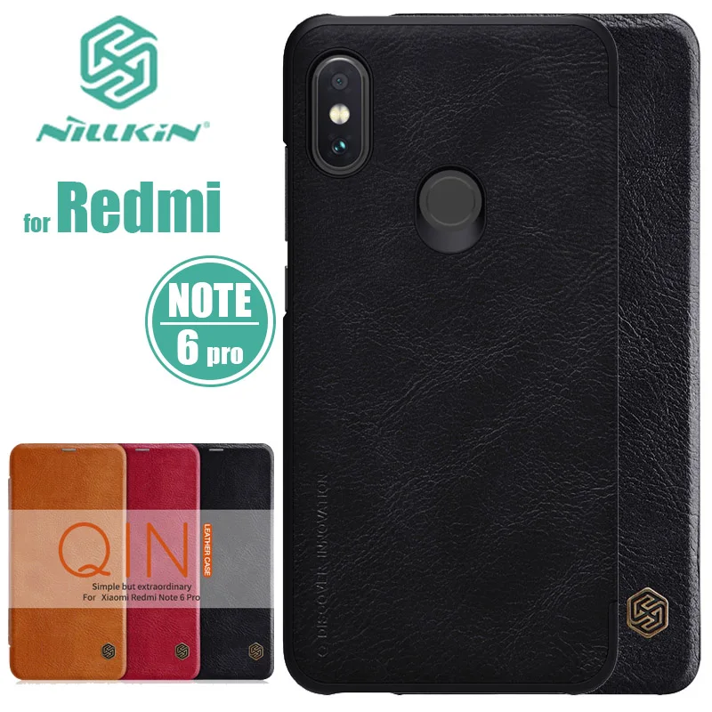 Кожаный флип-чехол Nillkin для Xiaomi Redmi Note 7 6 Pro Qin Роскошный чехол телефона с