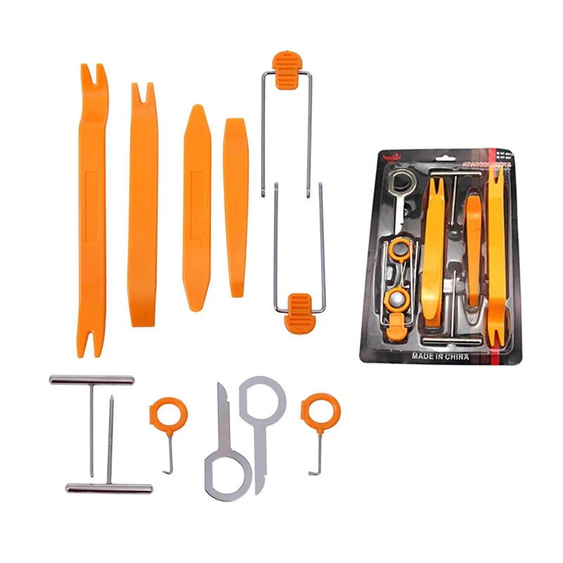 GLCC 12 Pcs Set Plastic Car Radio Door Clip Panel Trim Dash Audio Removal Pry Tool