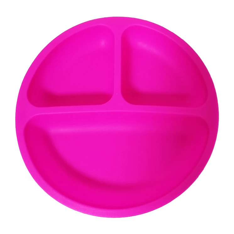 BPA free non slip upset baby silicone Round Shapep separated placemat for kids in one piece placemat