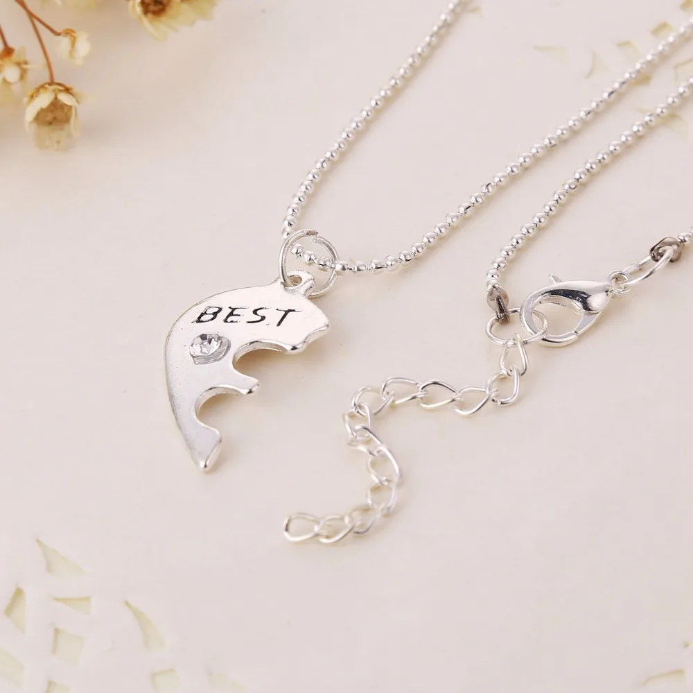 Модное металлическое ожерелье для лучшего друга, сердце BFF, разделенное сердце, лучший друг навсегда три лучших друга, ювелирные ожерелья с кулоном