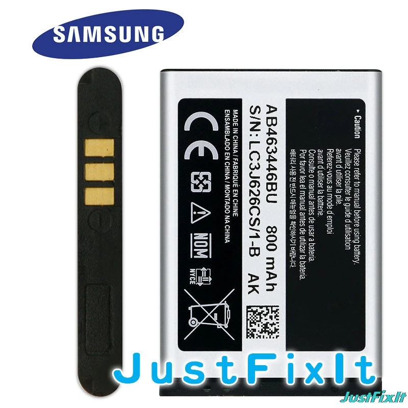 

AB463446BU 100% Original Replacement Battery For Samsung C3300K X208 B189 B309 F299 E908 B289 B309 E428 Phone Battery 800mAh