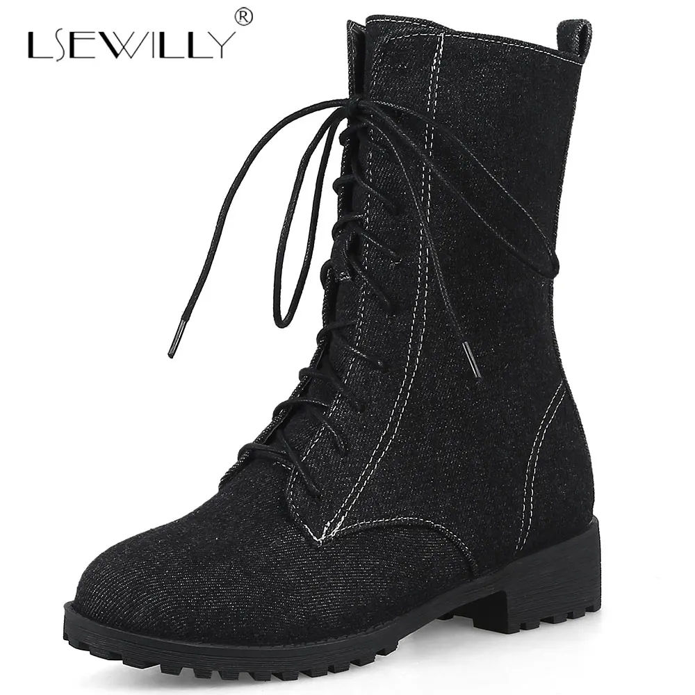 denim ankle boots women's