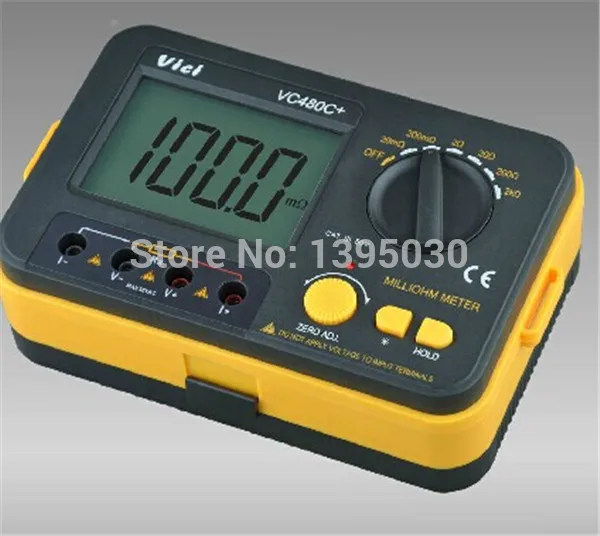 

1pcs Vici VC480C+ digital Low resistance tester wide measuring range 0.01Mohm to 2Kohm Mili-ohm HiTester digital microohm meter