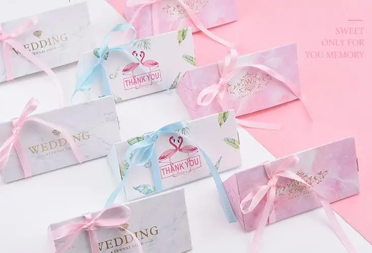 Фламинго крафт-бумага коробка для свадебной вечеринки бриллианты любимая