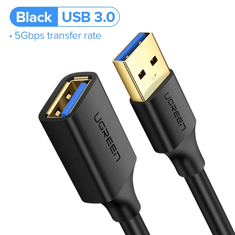 Ugreen USB кабель-удлинитель USB 3,0 кабель для Smart tv PS4 Xbox One SSD USB3.0 2,0 для удлинителя кабеля передачи данных мини USB кабель-удлинитель - Цвет: USB 3.0 - Black