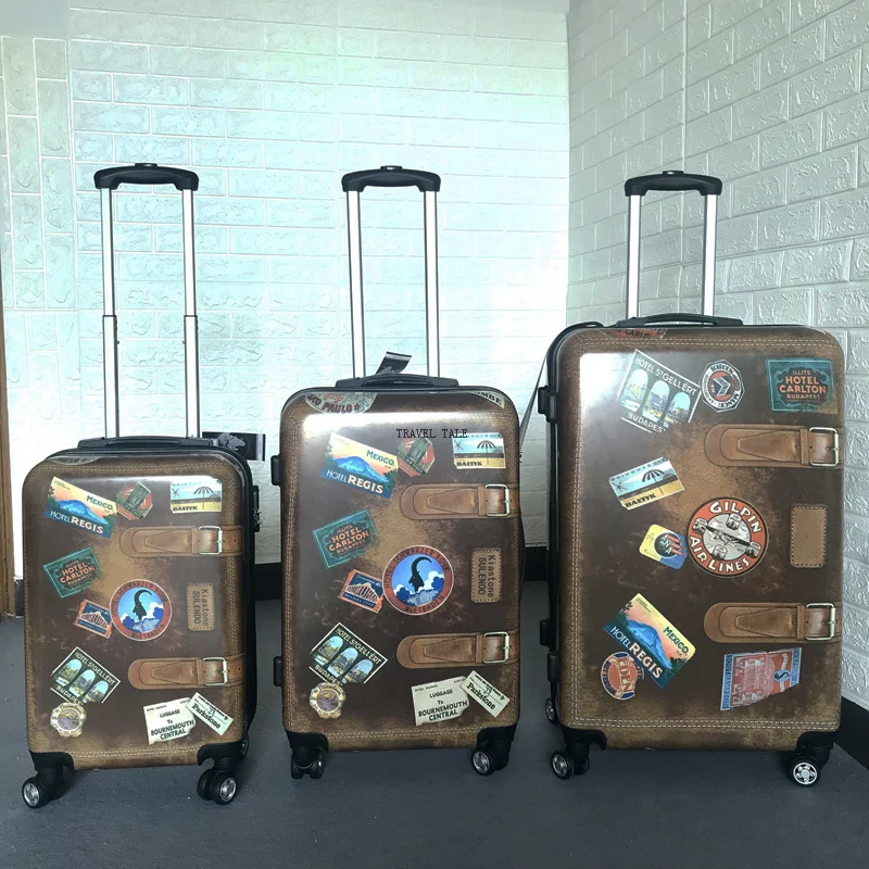 

TRAVEL TALE 20"24"28" inch retro 3pcs trolley suitcase set vintage rolling luggage set for traveling