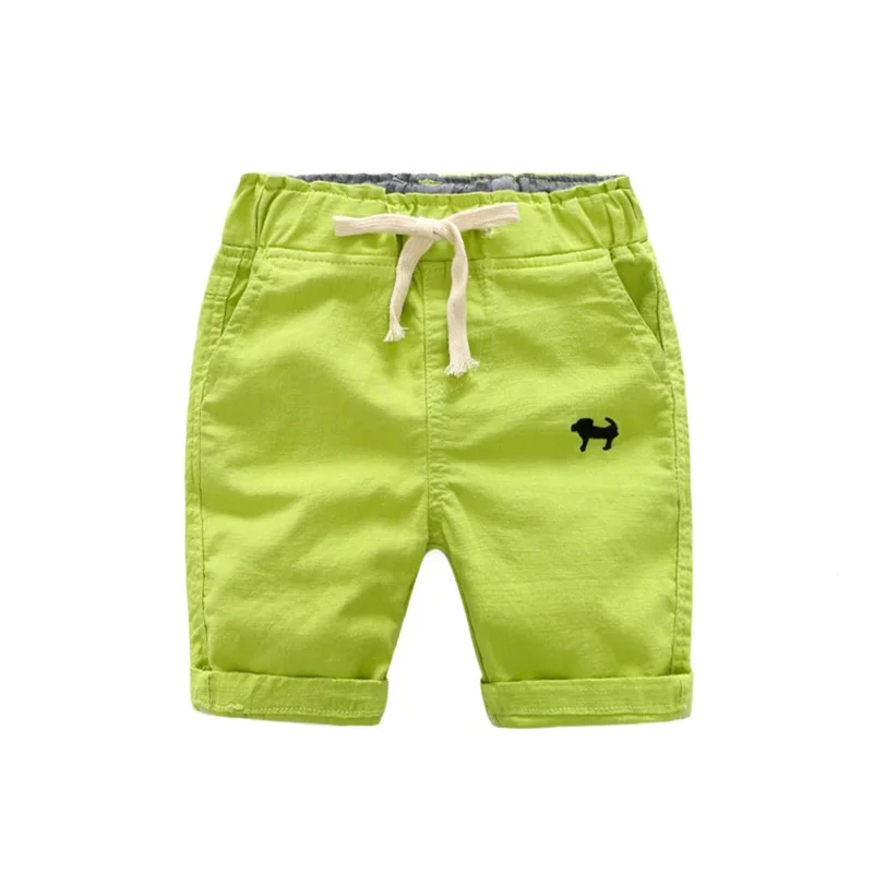 2023 Zomer Jongens Casual Shorts Kinderen Katoen Elastische Taille Broek Peuter Kinderen Knie Lengte Broek Effen Kleur Baby Jongens Kleding