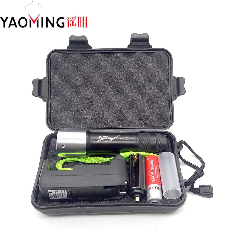 

Authentic High Power Underwater Light Flashlight Cree XM-L L2 Led Scuba Flashlights Underwater 100 Meters Diving Light Lamp