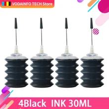 QSYRAINBOW, 4 шт., черные универсальные чернила, 30 мл, K, C, M, Y, многоразовый набор чернил для hp, для Canon, для Brother, для принтера Epson