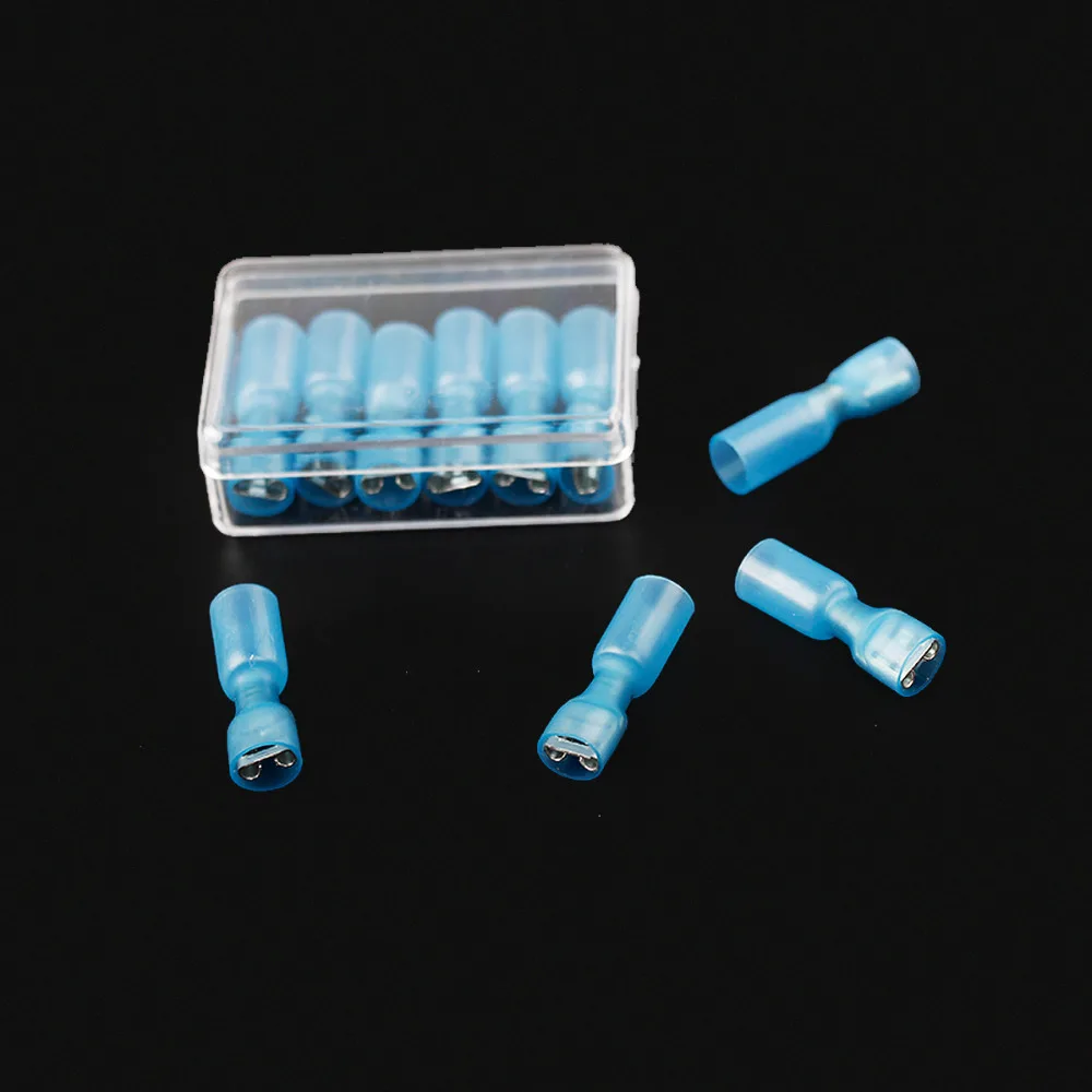 Blue 10PCS Female Insulated16 14 AWG Heat Shrink Electrical Connectors