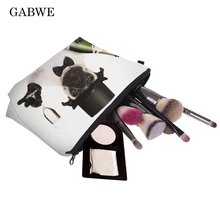 Gabwe печать сумка для макияжа чехол pug Life розовые милые косметичка для путешествий сумка-Органайзер для туалетных принадлежностей сумка-несессер Maleta De Maquiagem