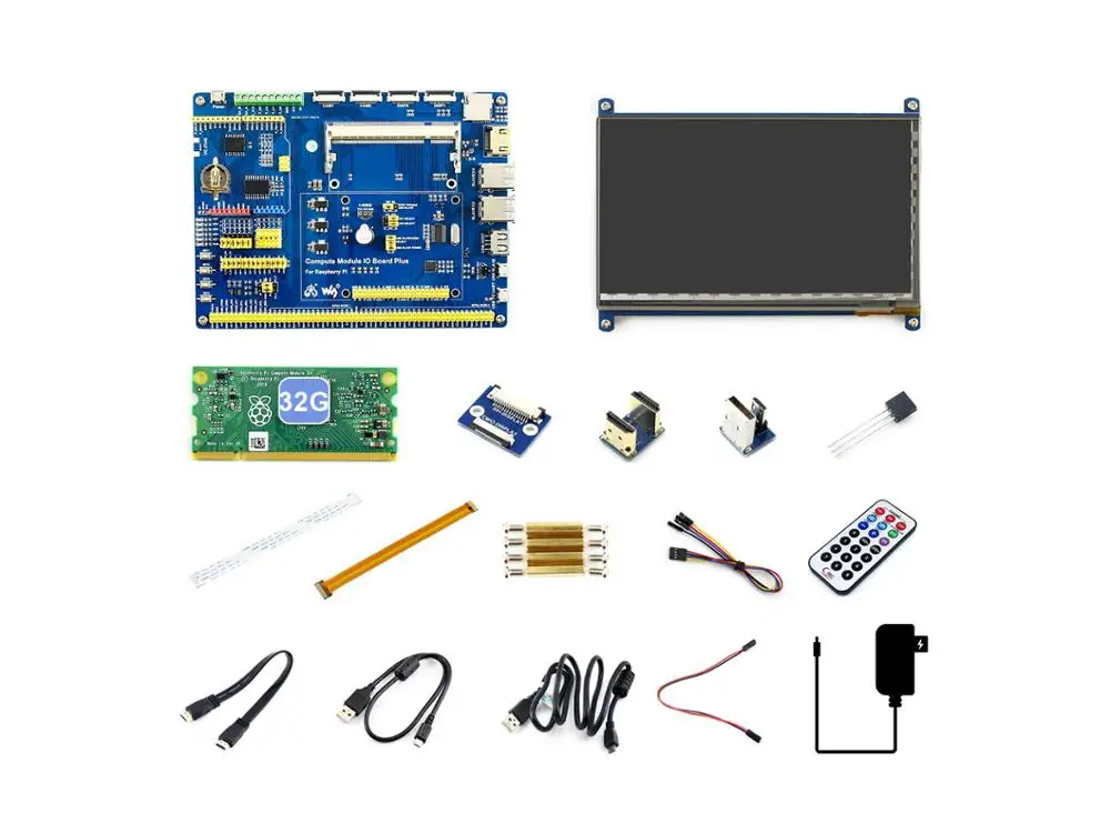 Raspberry Pi Compute Module 3+/32GB Development Kit type B, CM3+ IO Board, HDMI lcd, DS18B20, ИК-пульт дистанционного управления