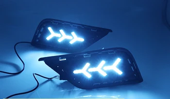 

Osmrk led drl daytime running light for Volkswagen Tharu with Dynamic moving yellow turn signal and blue night light