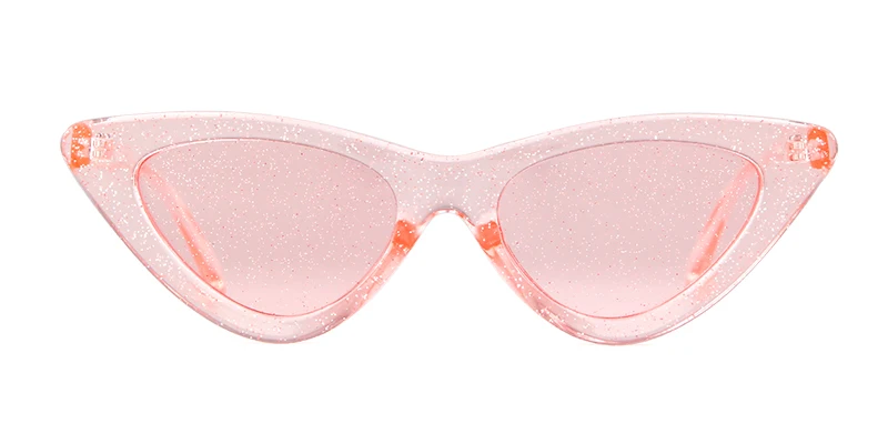 WHO CUTIE, блестящие, кошачий глаз, солнцезащитные очки для женщин, фирменный дизайн, винтажные, Ретро стиль, блестящие, Кристальные, крутые, кошачий глаз, солнцезащитные очки OM698 - Цвет линз: C3 Nude pink