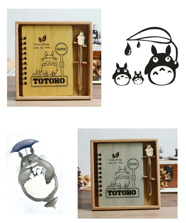 Caderno-Vintage-Notebook-Totoro-Wooden-Notepad-40Sheets-Molang-Blank-Diary-Traveler-Notebook-Gift-Stationery-in-Sets11