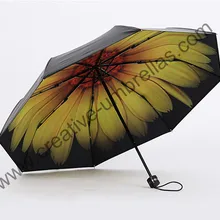2 шт./лот 240 T pongee 5 раз черное покрытие УФ-защита из сплава стекловолокна Видимый реальный двухслойный ромашка Мини зонтик