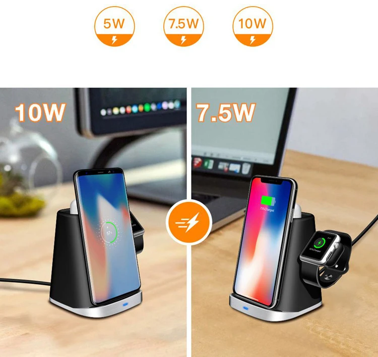 Многофункциональное Беспроводное зарядное устройство для Apple Watch iwatch 1234 Band iPhone XR
