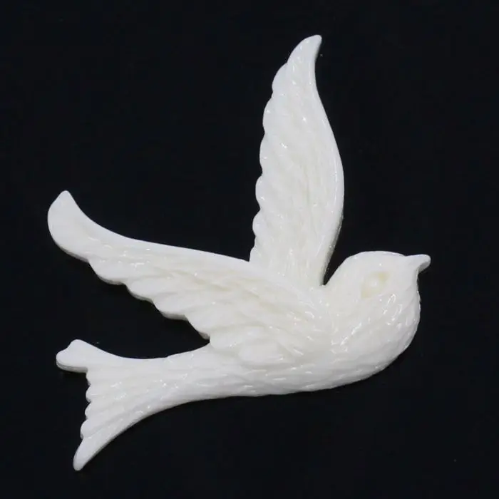 

DoreenBeads Retail Resin Embellishment Findings Bird Animal Ivory 26x23mm,50PCs