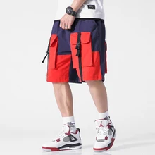 Уличная одежда, шорты Карго, мужские летние повседневные Хип-хоп шорты с карманами, мужские хлопковые шорты, новинка, мужские пляжные шорты бермуды до колен