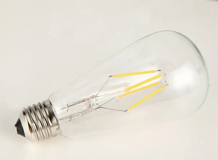 

Free shipping 4W E27 ST64 100-240VAC 480LM 2700K 4000K 6500K LED Filament Bulb light Wholes
