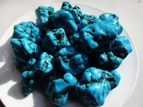 1lb крупные частицы Бирюзовый говлит грубый рок Polished окрашенная Китай