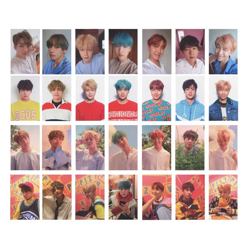 

KPOP Bangtan Boys MINI 5th Love Yourself Album Photo Card Hip Hop Self Made Paper Cards Autograph Photocard ZP4