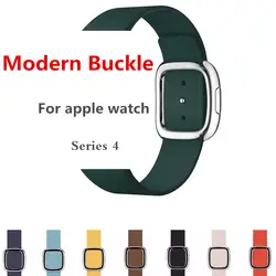 Lbiaodai современный туфли с ремешком и пряжкой для Apple Watch 4 группа 44 мм 40 iwatch Группа 4 пояса из натуральной кожи браслет наручный ремень