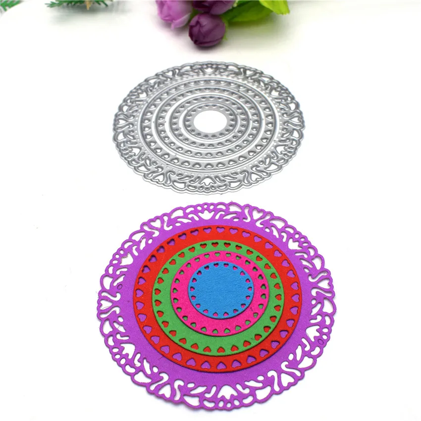 

5PCS/Set Circle Metal Cutting Dies Scrapbooking Die Cut Paper Card DIY Gift Box Craft Dies
